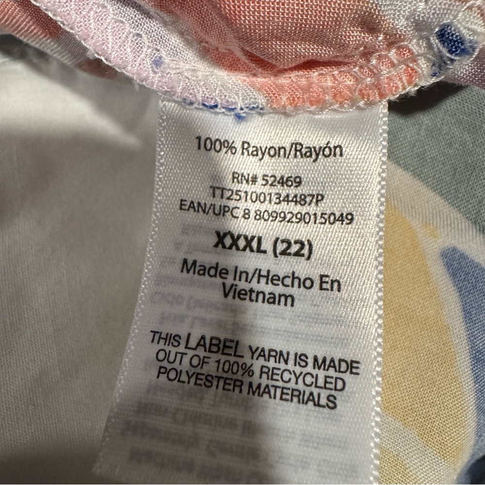 Colorful Sleeveless Sun Dress Size XXXL 22 - Picture 9 of 10